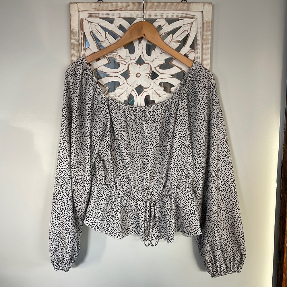 White Dalmatian Long Sleeve Top